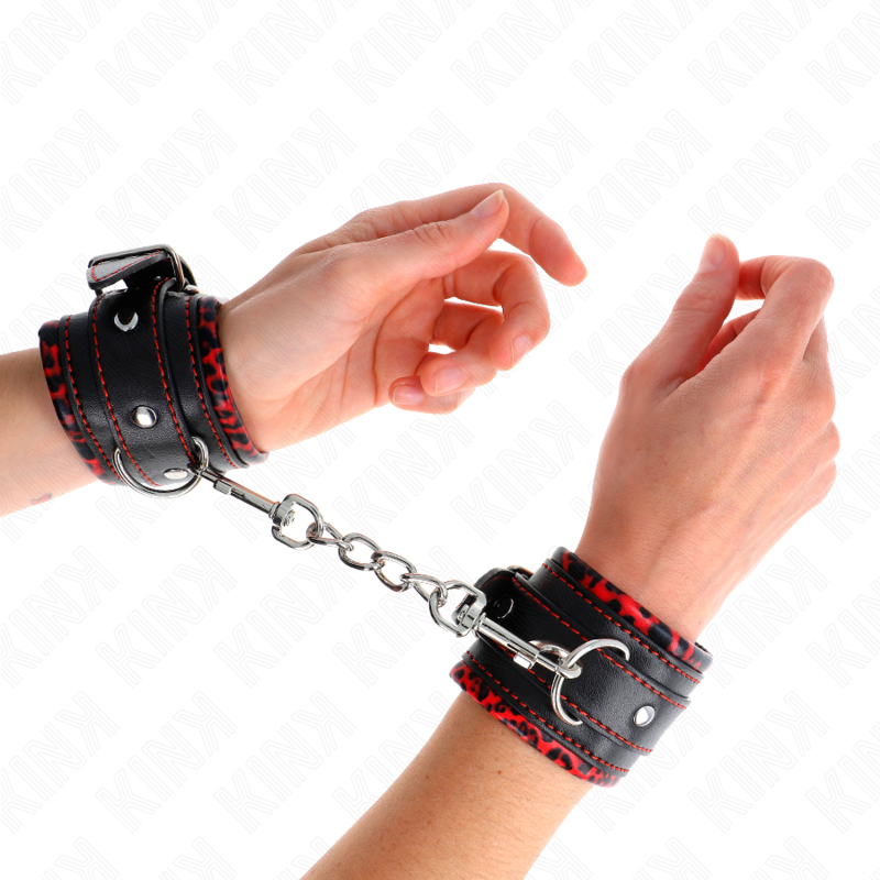 Comprar KINK Muñequeras Forradas Rojas y Negras – Ajustable Con Diseño Elegante Para Comodidad y Estilo-Noxtic