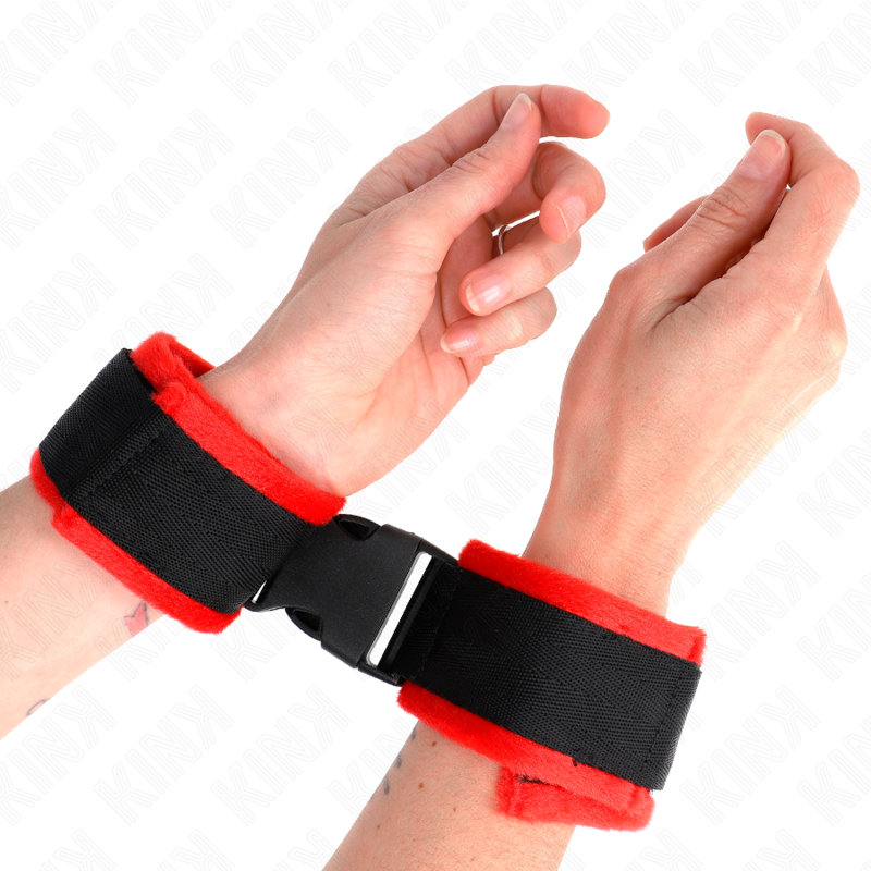 Comprar KINK Muñequeras Nylon Rojo Negro Modelo 1 – Ajustables Para Estilo Y Libertad Sensorial-Noxtic