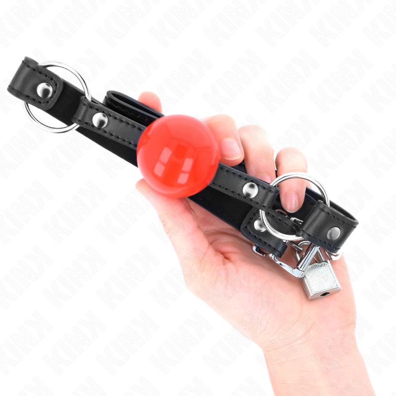 Comprar KINK Mordaza De Bola Con Candado Roja – Diseño Elegante Para Exploración Sensual-Noxtic