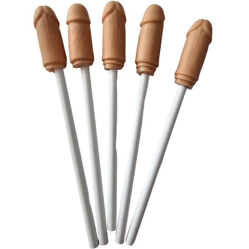 DIABLO PICANTE - 5 LAPICES CON PUNTA DE PENE NATURAL-DIABLO PICANTE-Noxtic