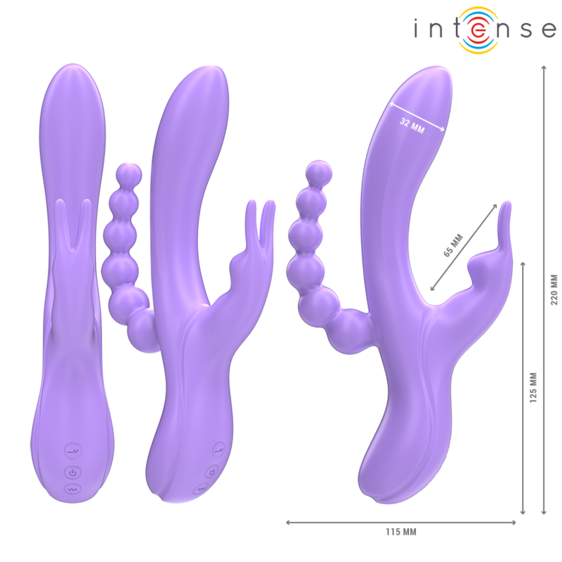 Comprar INTENSE MIKO Triple Vibrador Rabbit – Estimulador Multifuncional Con Siete Modos De Vibración-Noxtic