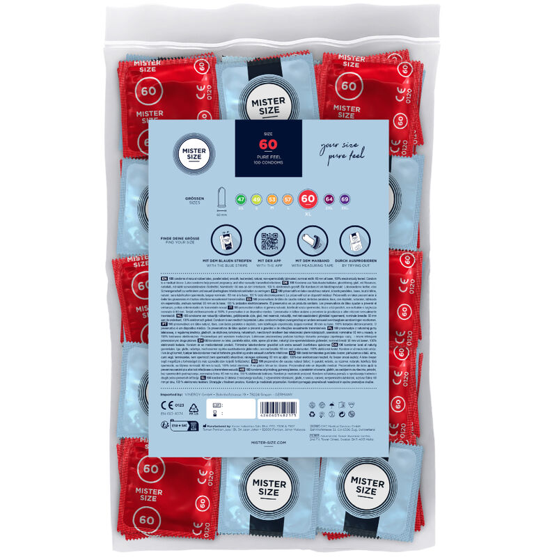 Preservativi Mister Size taglia XL 60 mm – Vestibilità perfetta per un comfort superiore