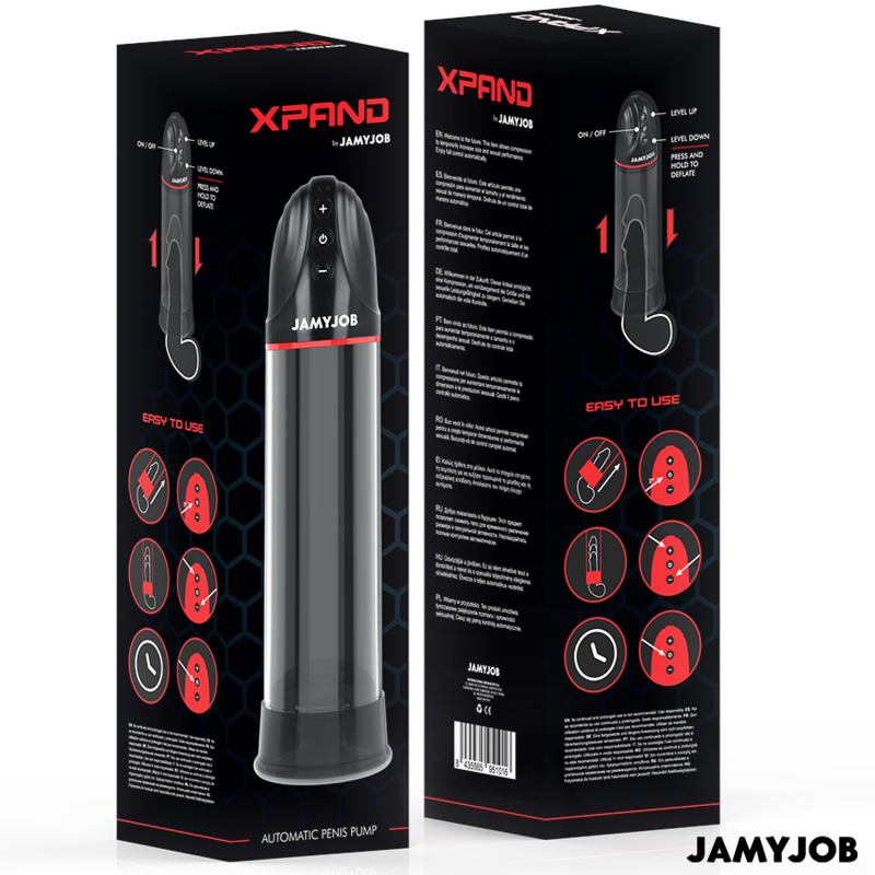 JAMYJOB XPAND Bomba Automática Gris – Dispositivo Innovador Con Tres Niveles De Succión