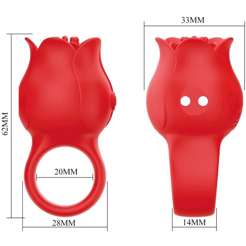 PRETTY LOVE - JAE ROSE-SHAPED FINGER VIBRATOR 10 VIBRATIONS RED
