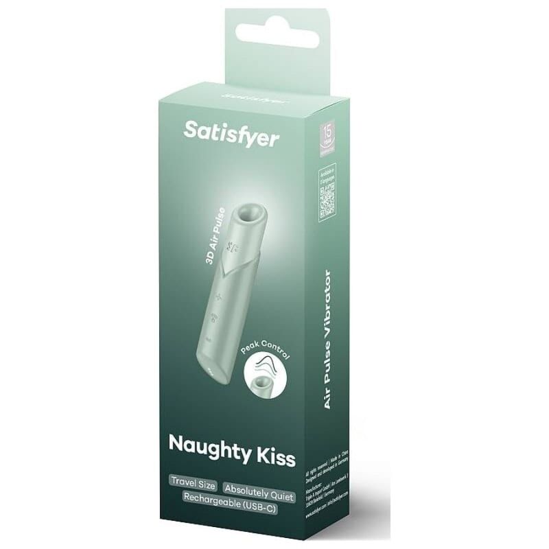 Satisfyer Naughty Kiss Verde Agua – Estimulador Compacto Con Diseño Elegante Para Viajes