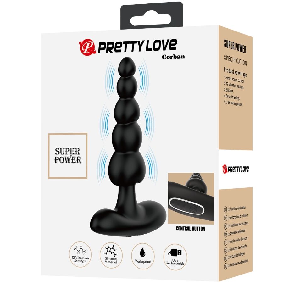 Vibratore anale Pretty Love Corban – Design ergonomico con 10 modalità di vibrazione