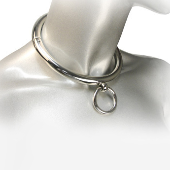 Comprar Metal Hard Collar Con Argolla De 10cm – Collar De Metal Cromado Con Acabado Brillante Y Diseño Elegante-Noxtic