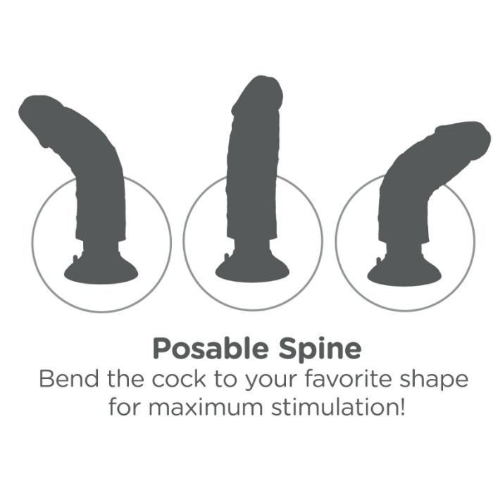 KING COCK Dildo Vibrador 25.5 Cm Natural – Realismo Excepcional Con Goma Americana De Alta Calidad