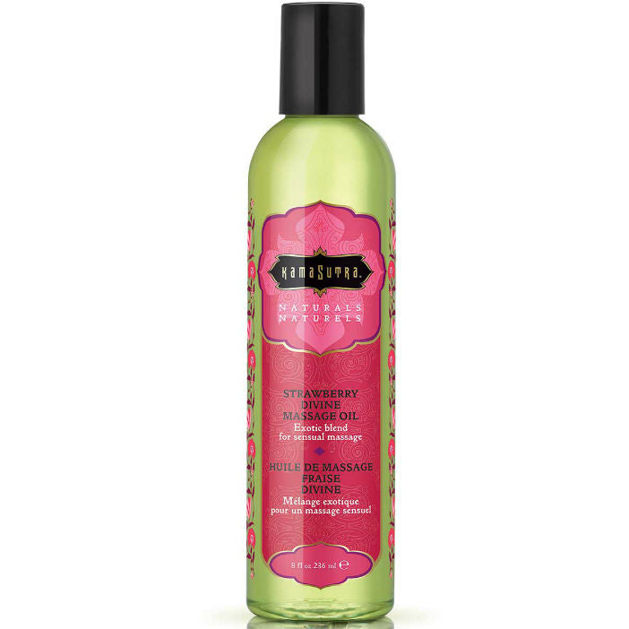 Comprar KAMASUTRA Naturals Aceite De Masaje Fresa Divina 236ML – Aceite Natural Para Masajes Sensuales Y Relajantes-Noxtic