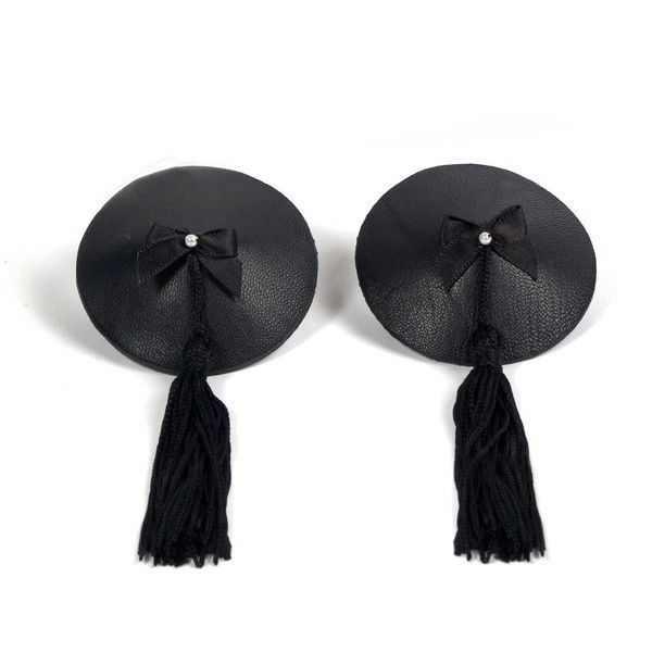 BIJOUX Burlesque Cubrepezones Negro – Diseño Elegante Con Borlas Hipnotizadoras