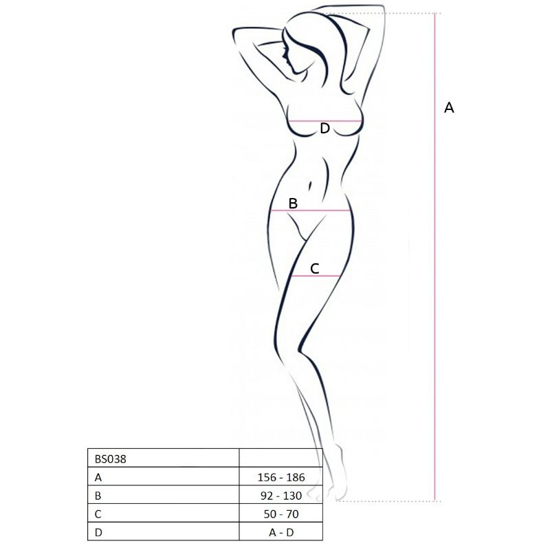 PASSION Woman BS038 Bodystocking Rojo Talla Única – Diseño Elegante Para Sensación Confortable