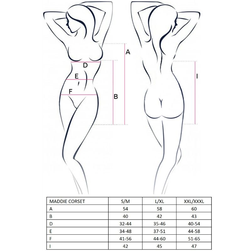 Comprar PASSION Woman Maddie Corset Negro Talla L/XL – Corset Elegante Con Diseño Sofisticado-Noxtic