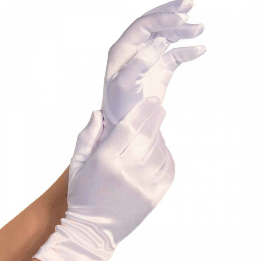 Comprar LEG AVENUE Guantes Satin Blanco – Elegantes Guantes Cortos Para Sofisticación y Glamour-Noxtic