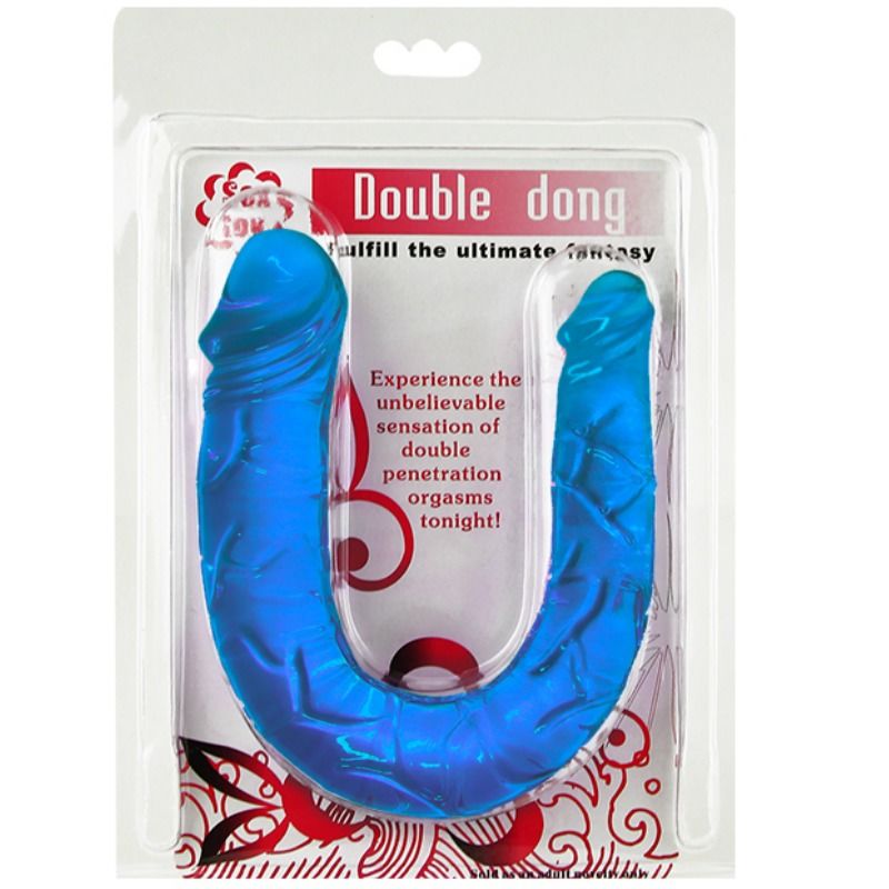 BAILE Double Dong Dildo Doble Azul – Juguete Erótico Con Diseño Versátil Para Autoexploración