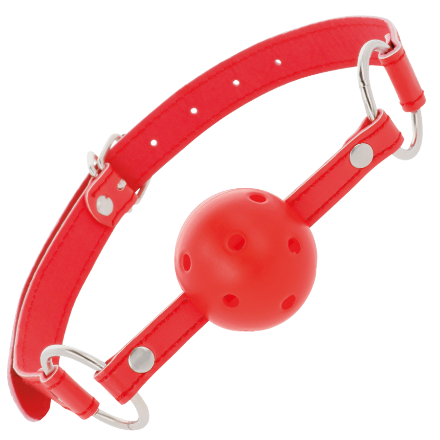 Comprar DARKNESS Mordaza Transpirable Roja – Ajuste Perfecto Con Correas De Cuero Elegantes-Noxtic