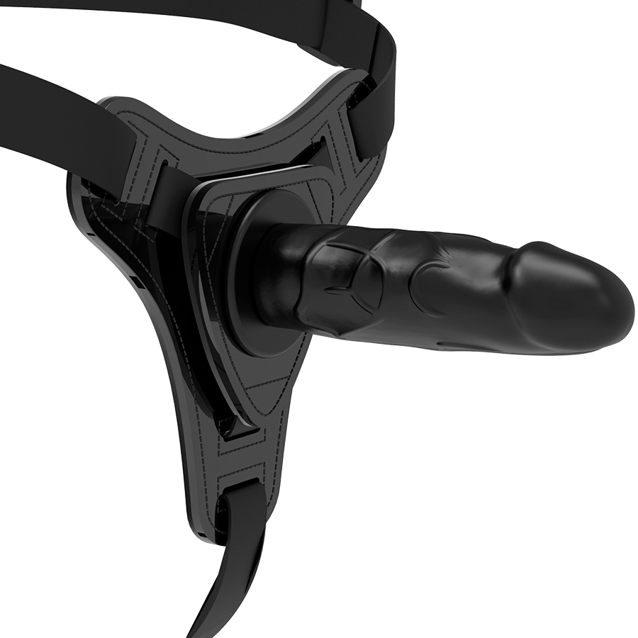 FETISH SUBMISSIVE HARNESS - SILICONA NEGRO REALISTIC 15 CM-FETISH SUBMISSIVE HARNESS-Noxtic