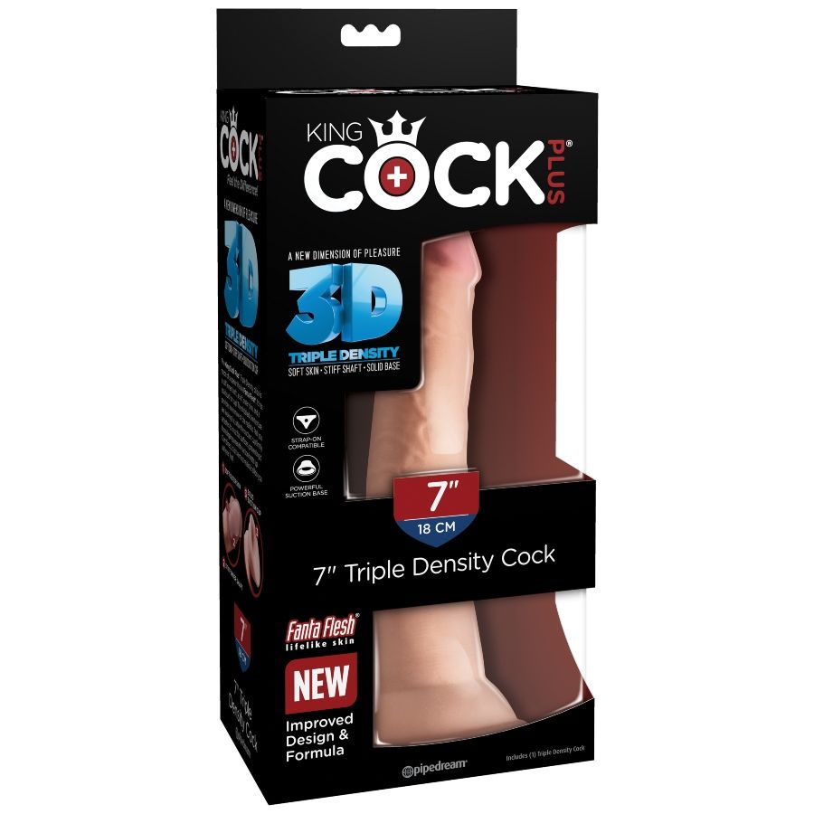 Comprar KING COCK Dildo Triple Densidad 18 Cm – Diseño Ergonómico Con Textura Realista-Noxtic