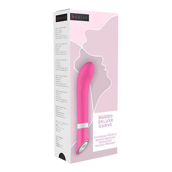 B SWISH B Good Deluxe Curve Rosa – Massaggiatore in silicone a 6 funzioni per il benessere personale