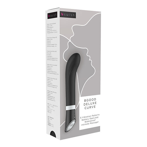 Comprar B SWISH B Good Deluxe Curve Negro – Masajeador Silicona Con 6 Funciones Para Placer Personalizado-Noxtic