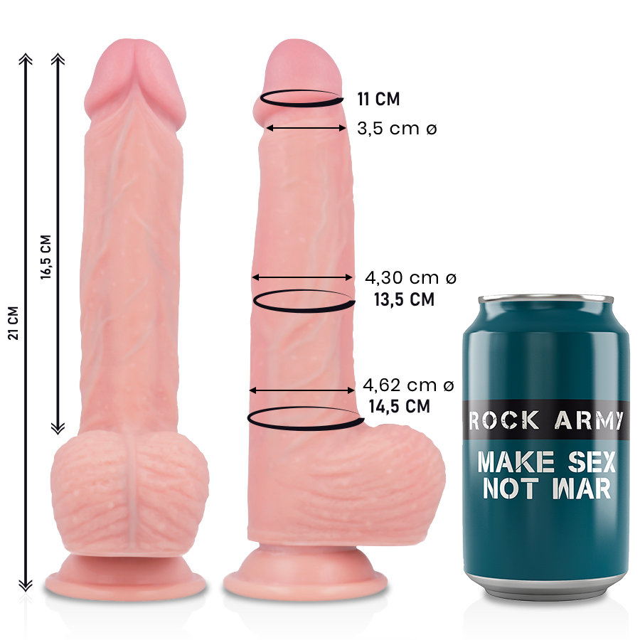ROCKARMY - SPITFIRE REALISTIC DILDO LIQUID SILICONE 21 CM -O- 4.62 CM