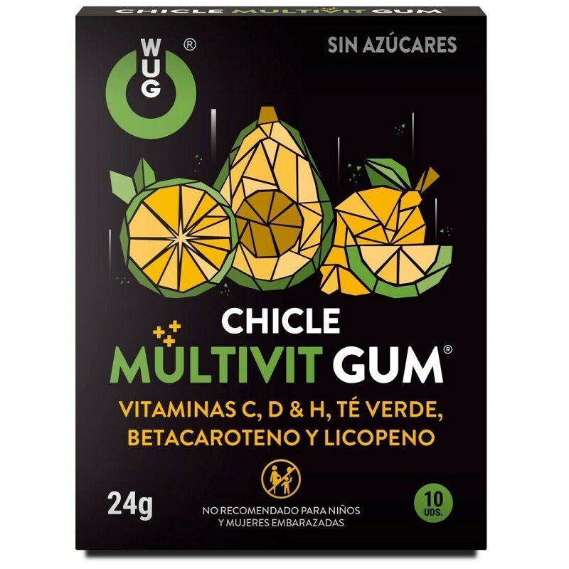 WUG Multivit Chicle Vitaminas C H D – Refuerza Tu Sistema Inmunitario Con Sabor A Té Verde