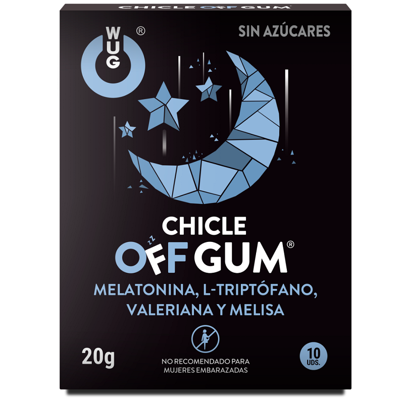WUG GUM Off Chicle Valeriana Triptófano Melisa Y Melatonina – Chicle Relaxante Para Mejorar El Sueño