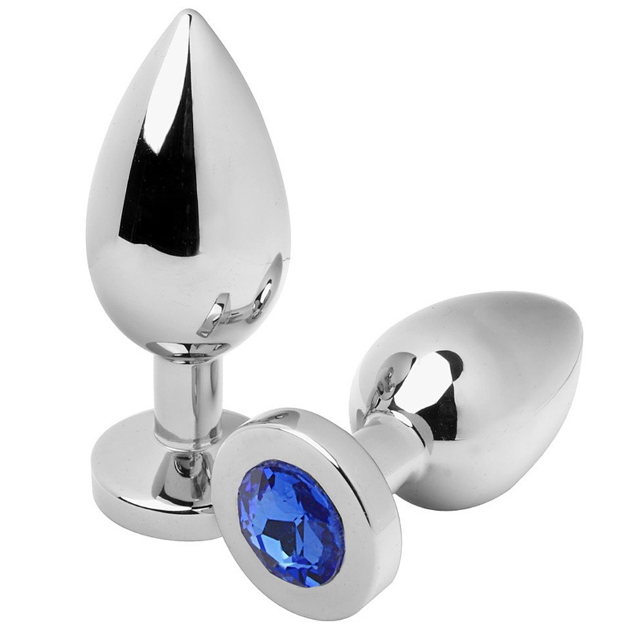 Comprar METAL HARD Plug Anal Diamante Azul Pequeño – Acero Hipoalergénico Sumergible Para Ducha o Spa-Noxtic