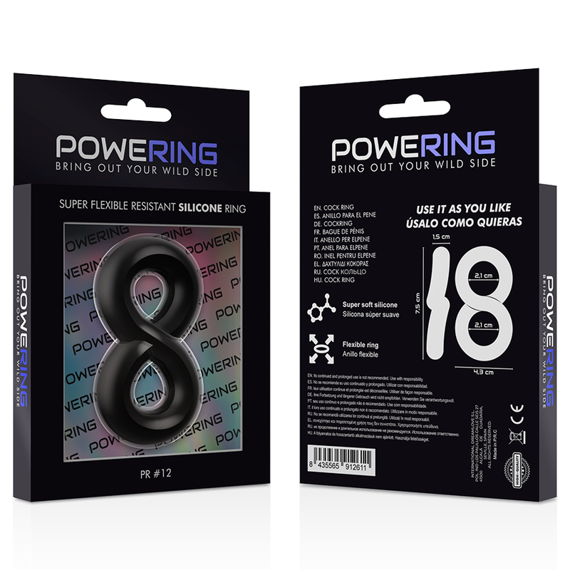 Comprar Powering Anillo Flexible PR12 Negro – Diseño Resistente Para Placer Intenso-Noxtic