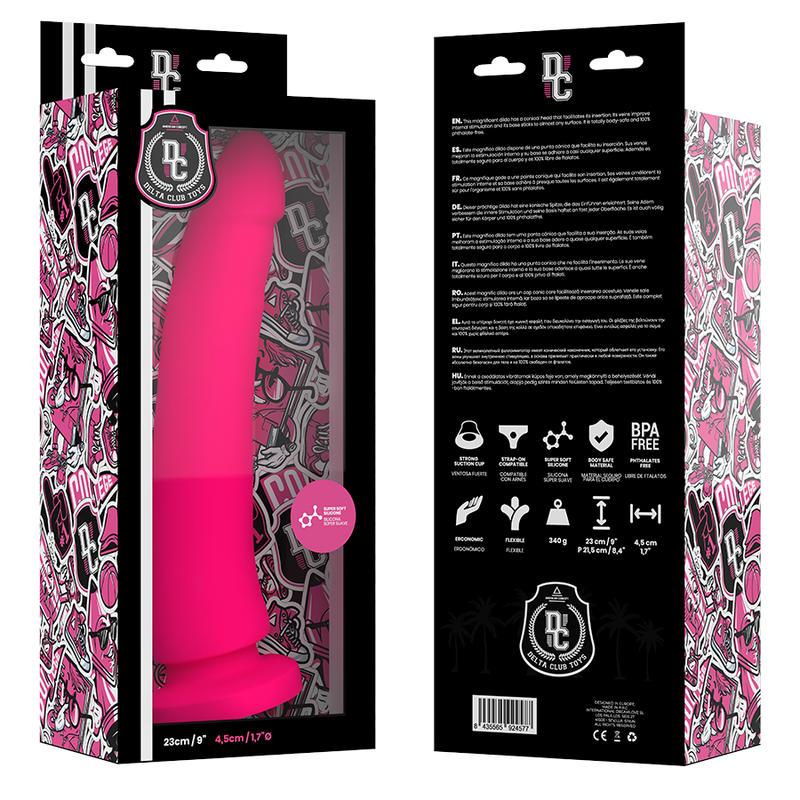 DELTA CLUB - DILDO REALISTA ROSA SILICONA MEDICA 23 CM -O- 4.5 CM-DELTACLUB-Noxtic