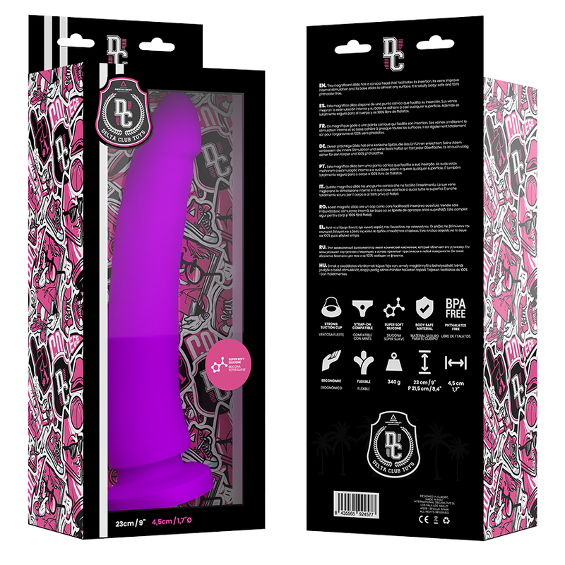 DELTA CLUB - DILDO REALISTA LILA SILICONA MEDICA 23 CM -O- 4.5 CM-DELTACLUB-Noxtic