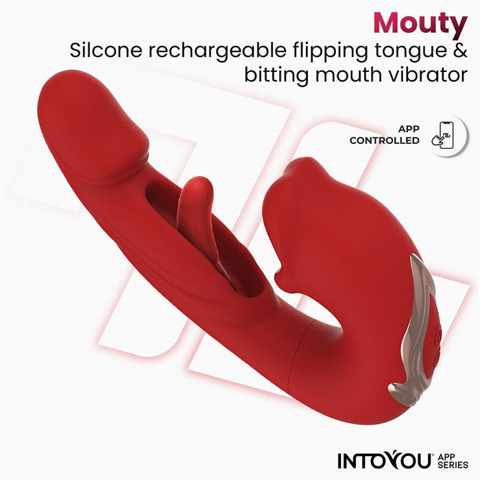 Mouty Vibrador con Funcion de Mordisqueo y Flipping con App
