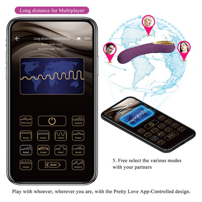 Ethan Vibrador con APP Purpura