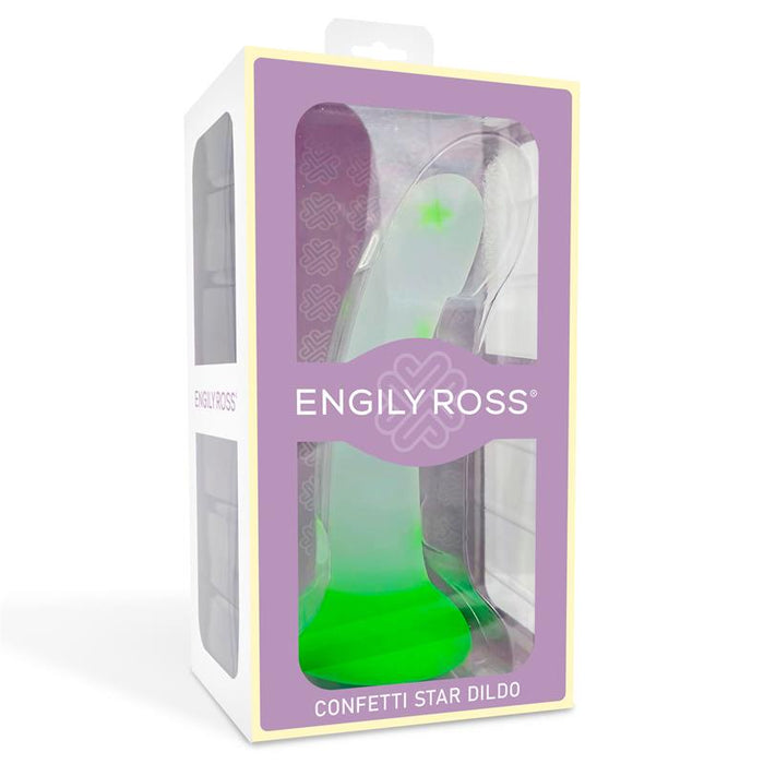 Dildo que Brilla en la Oscuridad Confetti Star 17 cm