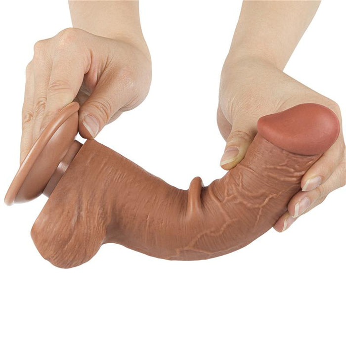 Dildo Sliding Skin 8 Marron