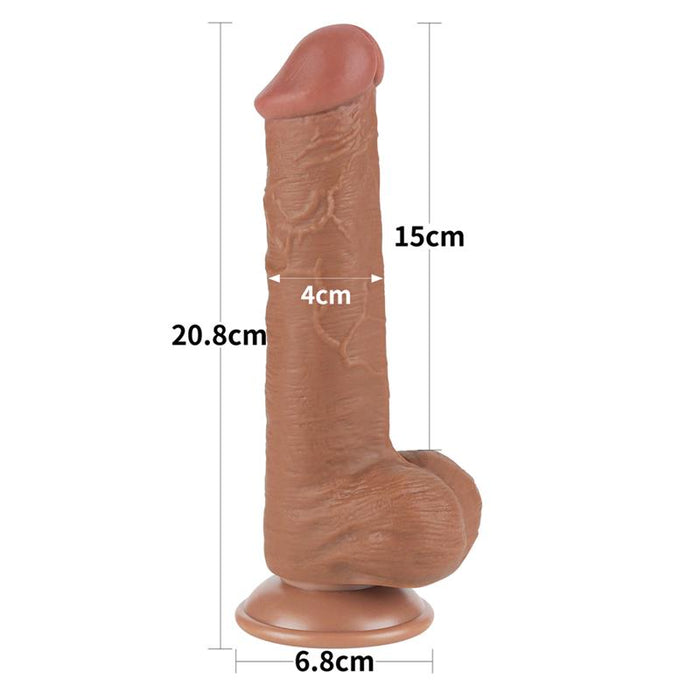 Dildo Sliding Skin 8 Marron