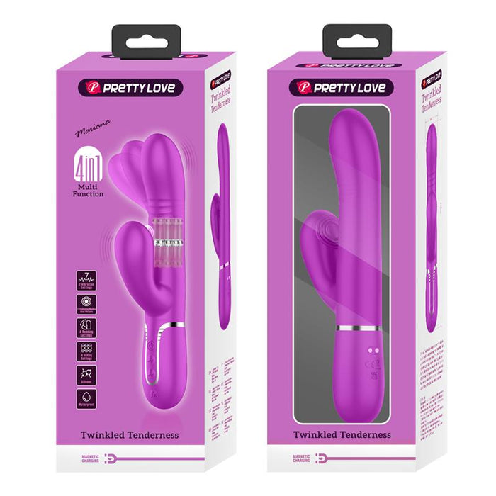 Mariana Vibrador 4en1 Silicona Fucsia