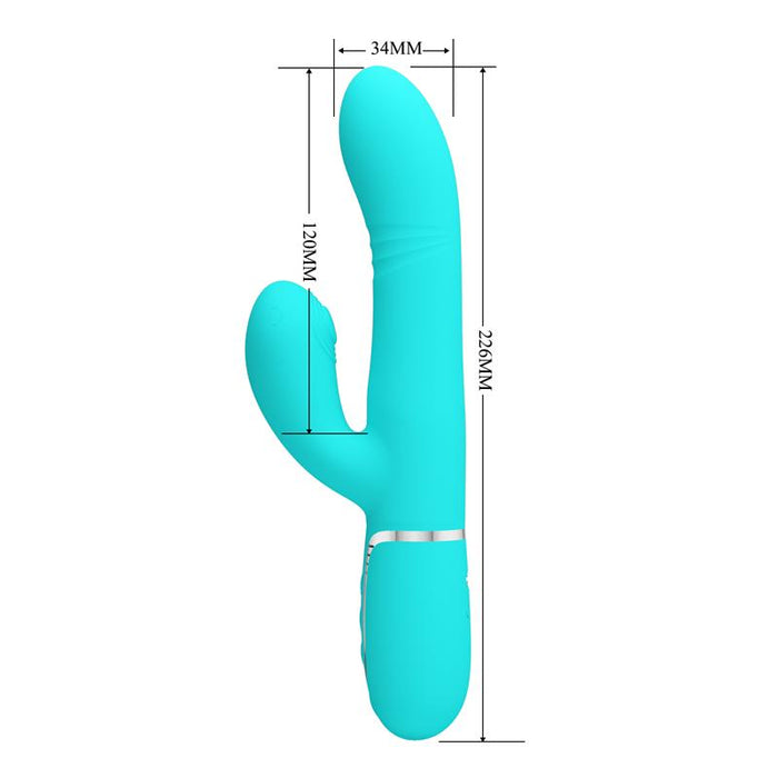 Mariana Vibrador 4 en 1 Silicona Turquesa