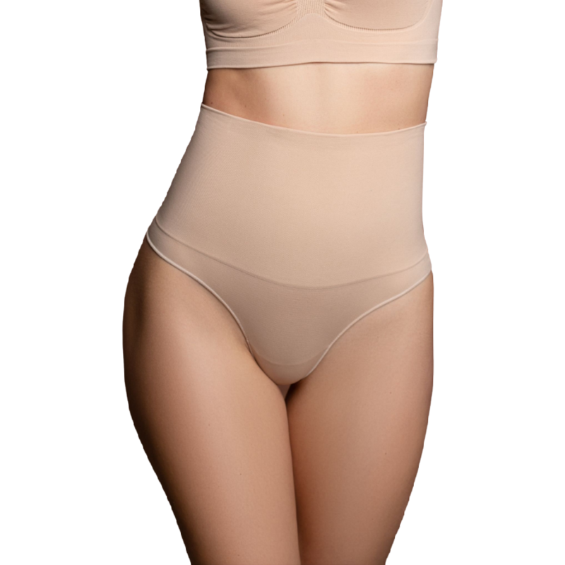 BYE-BRA - SEAMLESS BEIGE THONG STYLE GIRDLE SIZE M