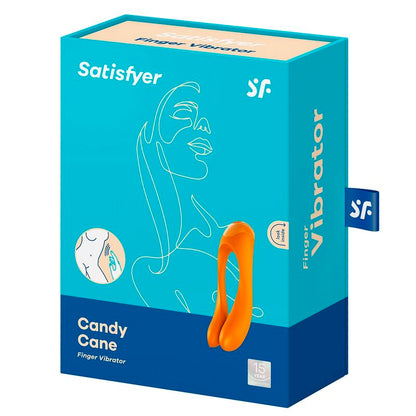 Satisfyer Candy Cane Vibrador Dedo Naranja – Diseño Ergonómico Para Placer Personalizado