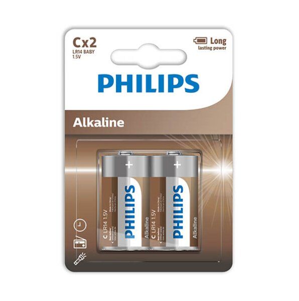 PHILIPS - ALKALINE PILA C LR14 BLISTER*2-PHILLIPS-Noxtic
