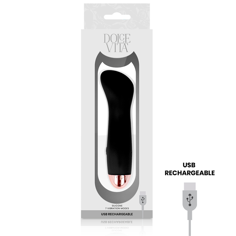 Vibratore ricaricabile DOLCE VITA One Black – Design elegante con 7 velocità per un piacere personalizzato