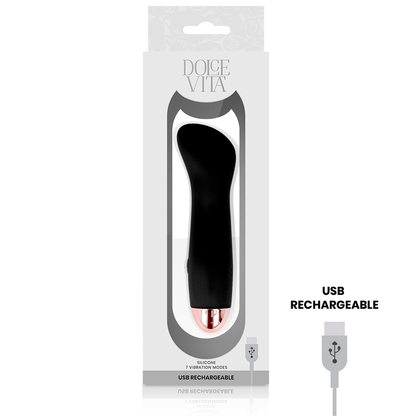 Vibratore ricaricabile DOLCE VITA One Black – Design elegante con 7 velocità per un piacere personalizzato
