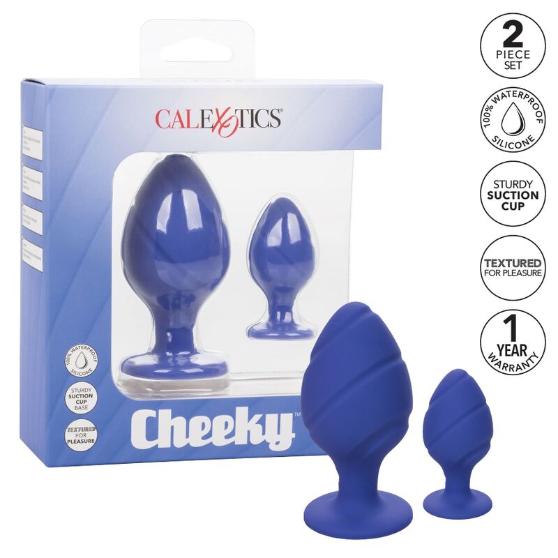 Comprar CALEXOTICS Cheeky Plugs Anales Lila – Diseño Con Textura Individual y Base Con Ventosa Para Uso Seguro-Noxtic
