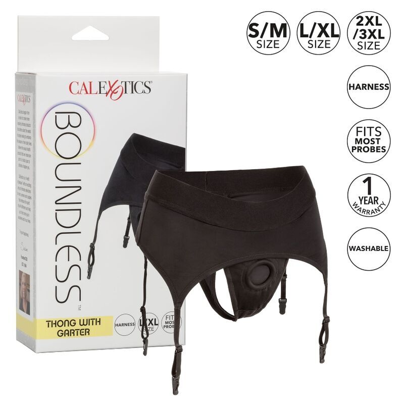 CALEXOTICS Boundless Thong con reggicalze LXL – Imbracatura ultraleggera con massimo comfort e design esclusivo