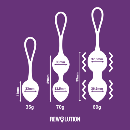 REWOLUTION - REWOBEADS VIBRATING BALLS WITH REMOTE CONTROL AND WATCHME TECHNOLOGY