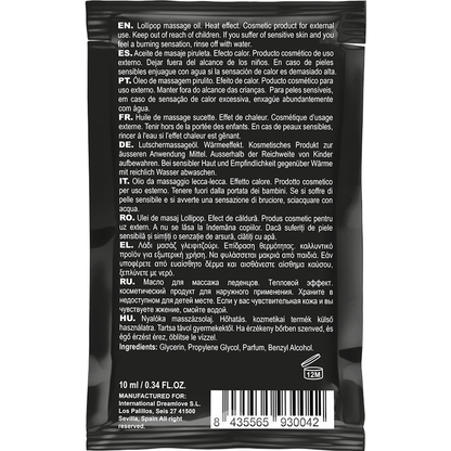 COQUETTE Aceite Masaje Kissable Efecto Calor 10 ML – Aceite Aromático Para Momentos de Placer Sensorial