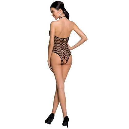 PASSION Woman BS087 Bodystocking Nero Taglia Unica – Design Sexy con Pizzo Irresistibile e Dettagli Trasparenti