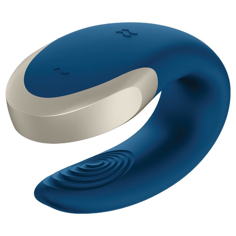 Vibratore di coppia Satisfyer App Double Love Luxury Blue – Design ergonomico per il piacere condiviso