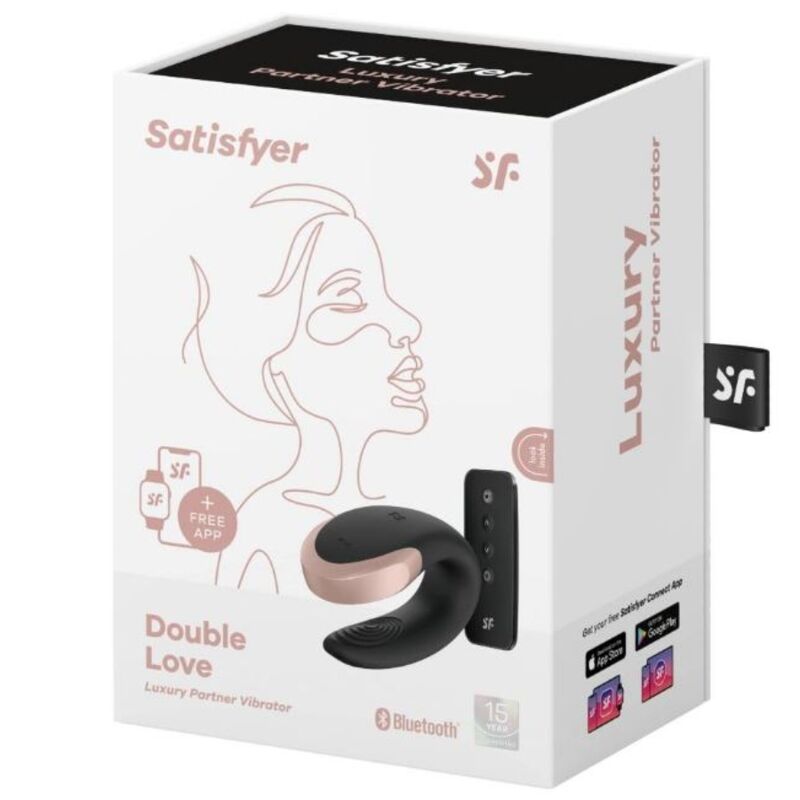 Satisfyer App Double Love Nero – Vibratore di lusso con telecomando e app innovativa