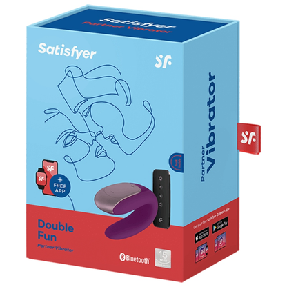 Satisfyer Double Fun Partner Vibrator Viola – Vibratore ricaricabile dal design innovativo per coppie